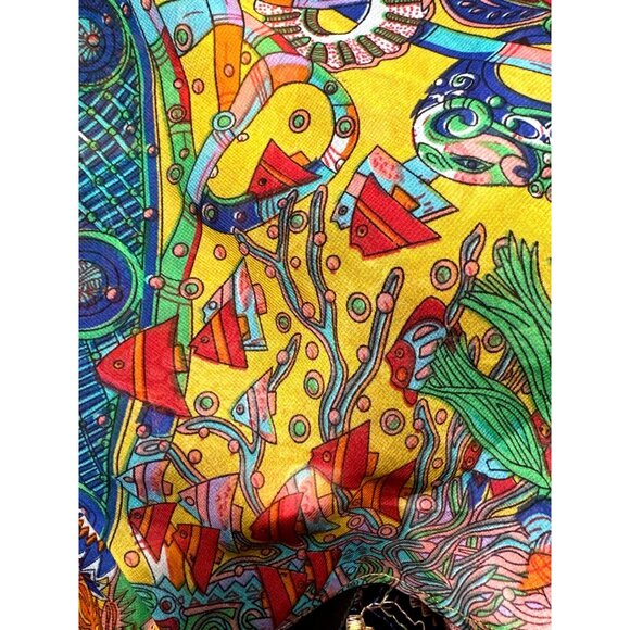 Umgee Small Multicolor Boho Festival Tank Top Sheer Layered Print Statement - Picture 12 of 12